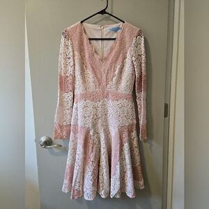 Antonio Melani Blush Lace Long Sleeve Dress